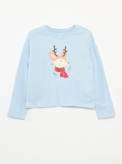 T-shirt met print en lange mouw - Kiabi