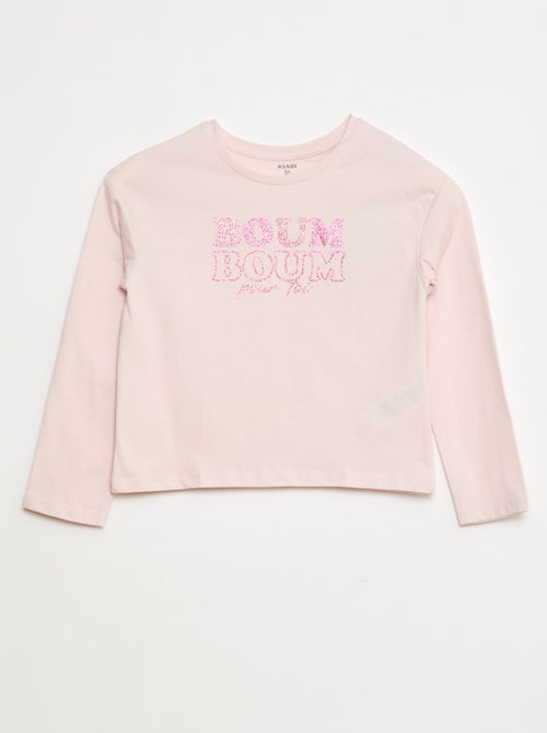 T-shirt met print en lange mouw - Kiabi