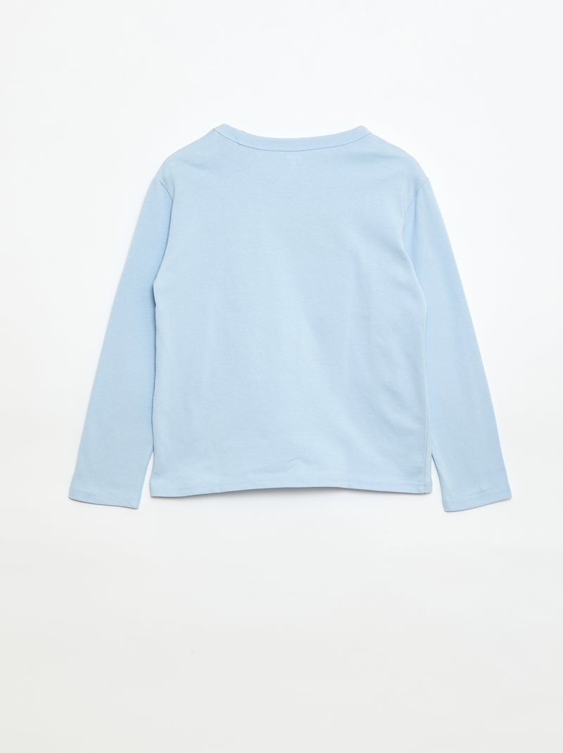 T-shirt met print en lange mouw Blauw - Kiabi