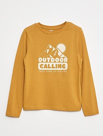 T-shirt met print en lange mouw
