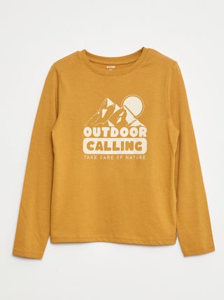 T-shirt met print en lange mouw