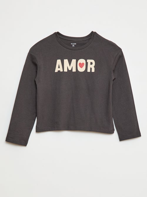 T-shirt met print en lange mouw - Kiabi