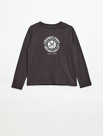 T-shirt met print en lange mouw