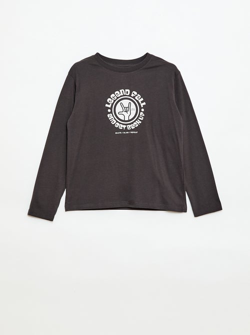 T-shirt met print en lange mouw - Kiabi