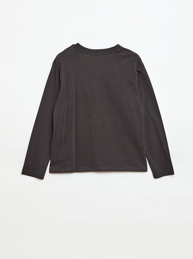 T-shirt met print en lange mouw Grijs - Kiabi