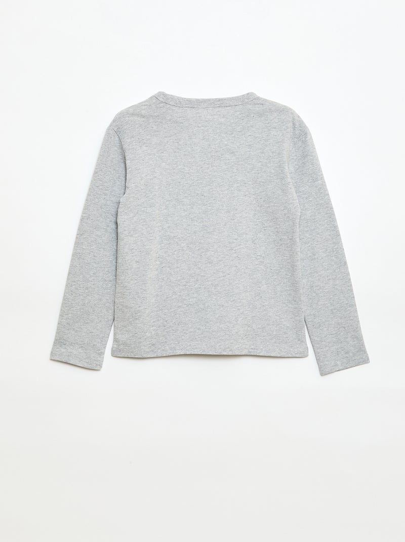 T-shirt met print en lange mouw Grijs - Kiabi