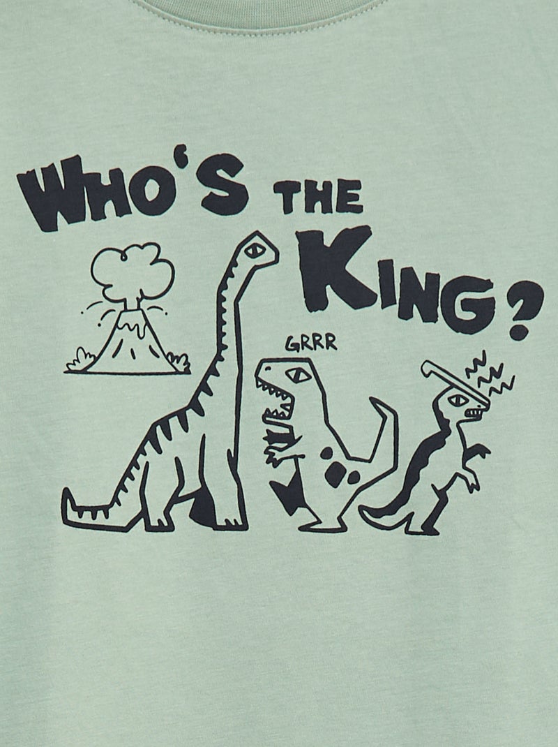 T-shirt met print en lange mouw Groen - Kiabi