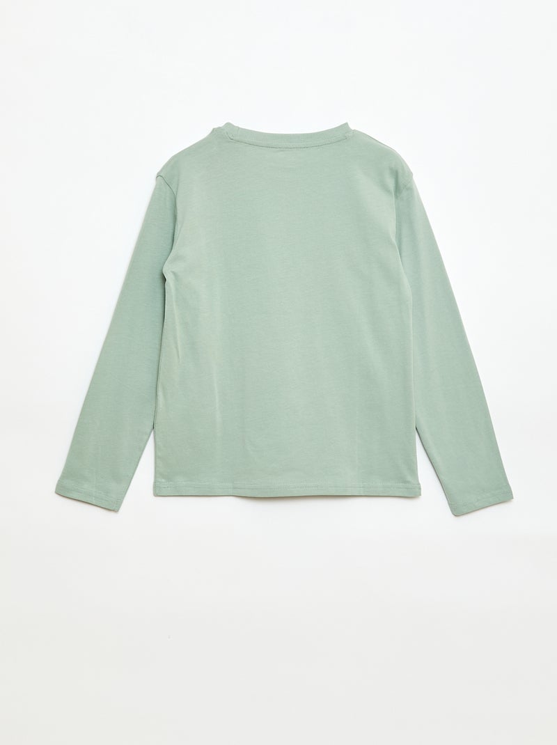 T-shirt met print en lange mouw Groen - Kiabi
