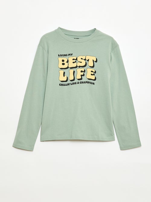 T-shirt met print en lange mouw - Kiabi