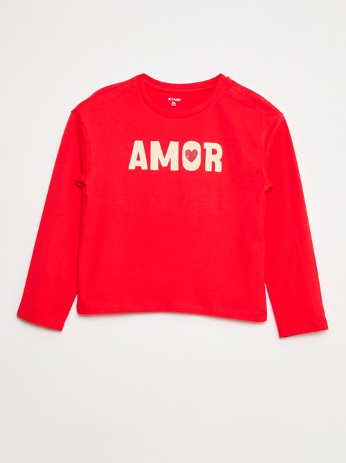 T-shirt met print en lange mouw - Kiabi