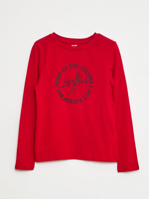 T-shirt met print en lange mouw - Kiabi
