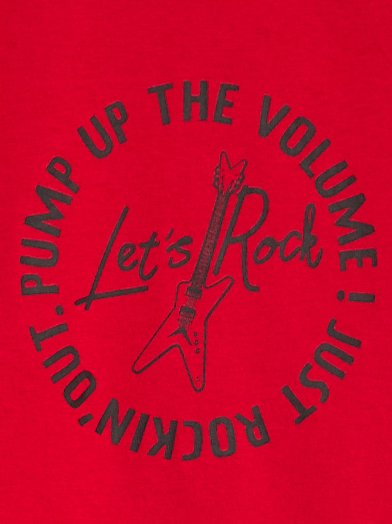 T-shirt met print en lange mouw Rood - Kiabi