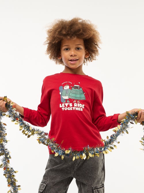 T-shirt met print en lange mouw - Kiabi