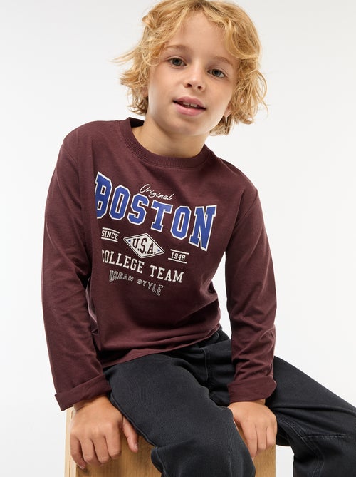 T-shirt met print en lange mouw - Kiabi