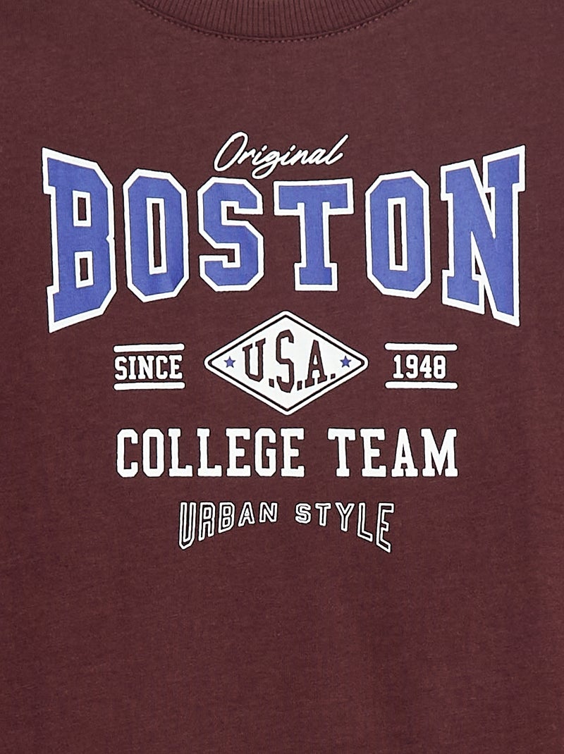 T-shirt met print en lange mouw Rood - Kiabi