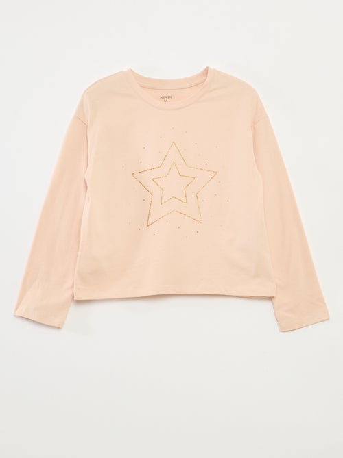 T-shirt met print en lange mouw - Kiabi