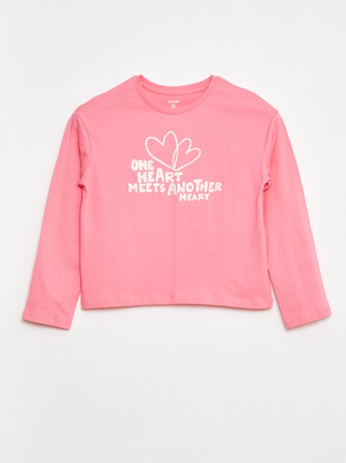 T-shirt met print en lange mouw - Kiabi