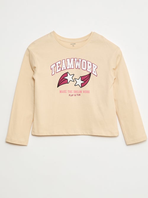 T-shirt met print en lange mouw - Kiabi