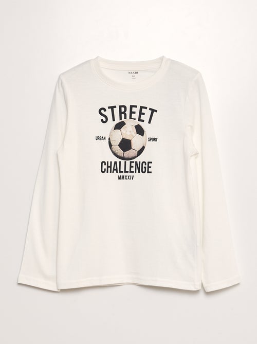 T-shirt met print en lange mouw - Kiabi