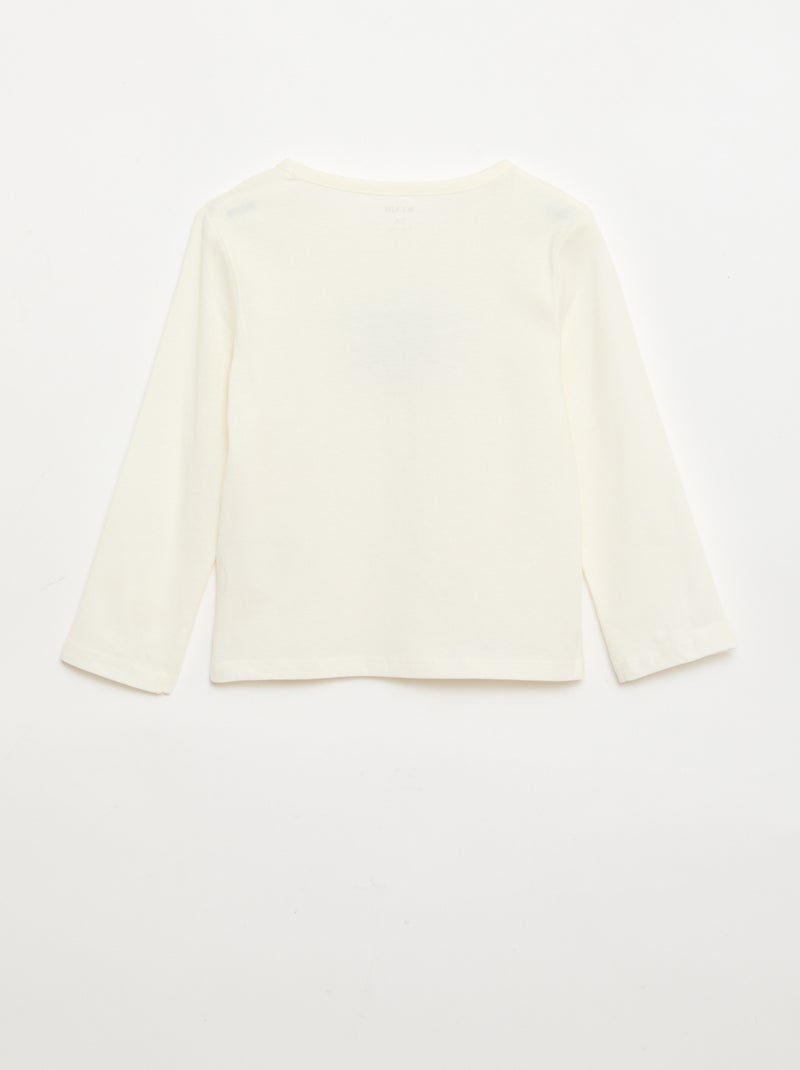 T-shirt met print en lange mouw Wit - Kiabi