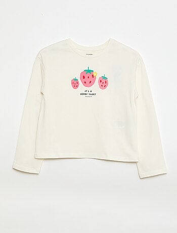T-shirt met print en lange mouw