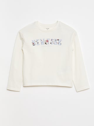 T-shirt met print en lange mouw