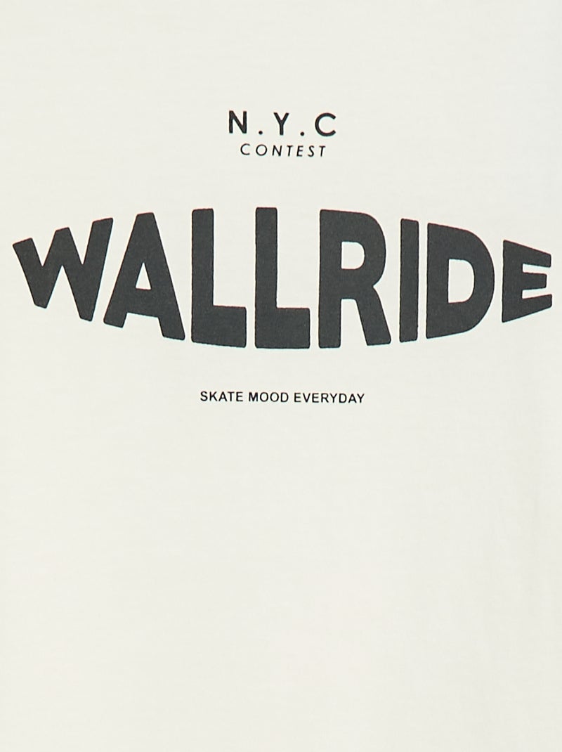 T-shirt met print en lange mouw Wit - Kiabi