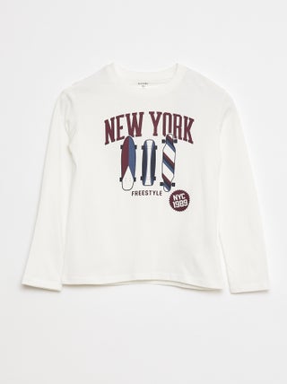 T-shirt met print en lange mouw