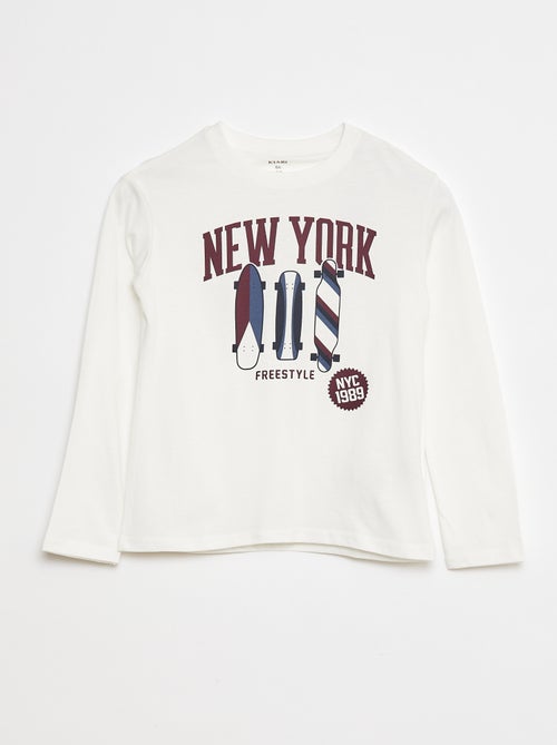 T-shirt met print en lange mouw - Kiabi
