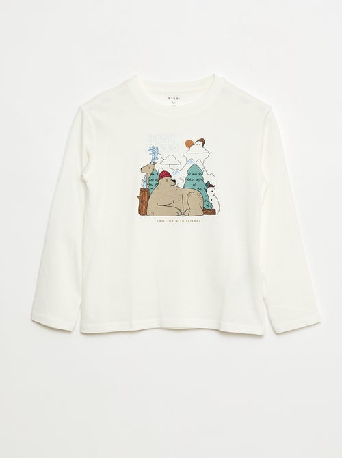 T-shirt met print en lange mouw - Kiabi