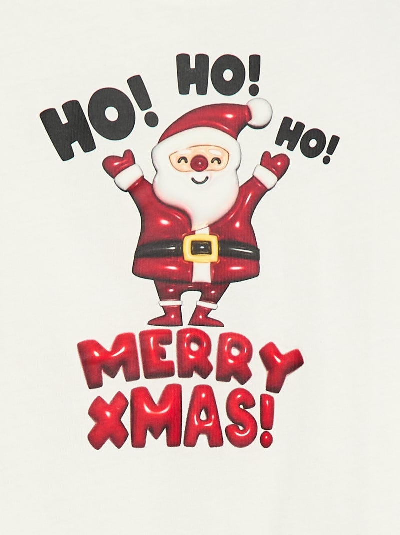 T-shirt met print en lange mouw Wit - Kiabi