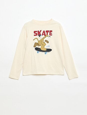 T-shirt met print en lange mouw