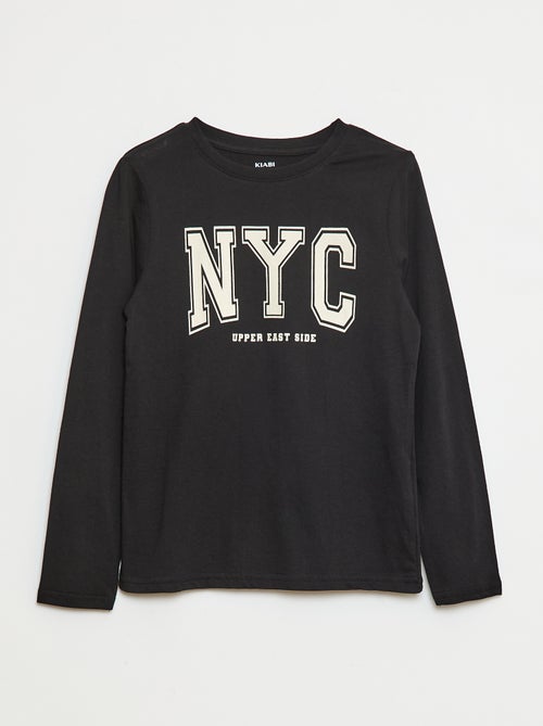 T-shirt met print en lange mouw - Kiabi