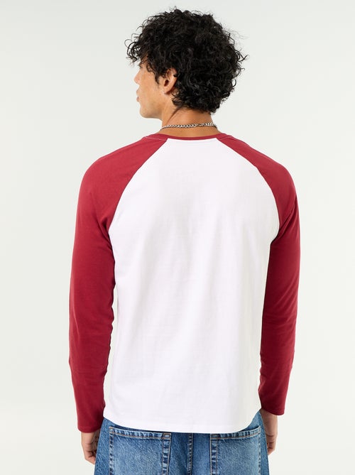 T-shirt met print en lange raglanmouwen - Kiabi