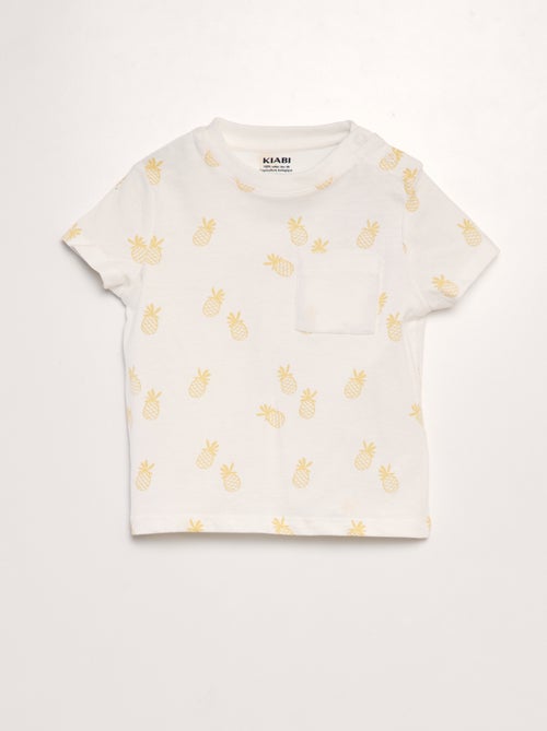 T-shirt met print en zakje - Kiabi
