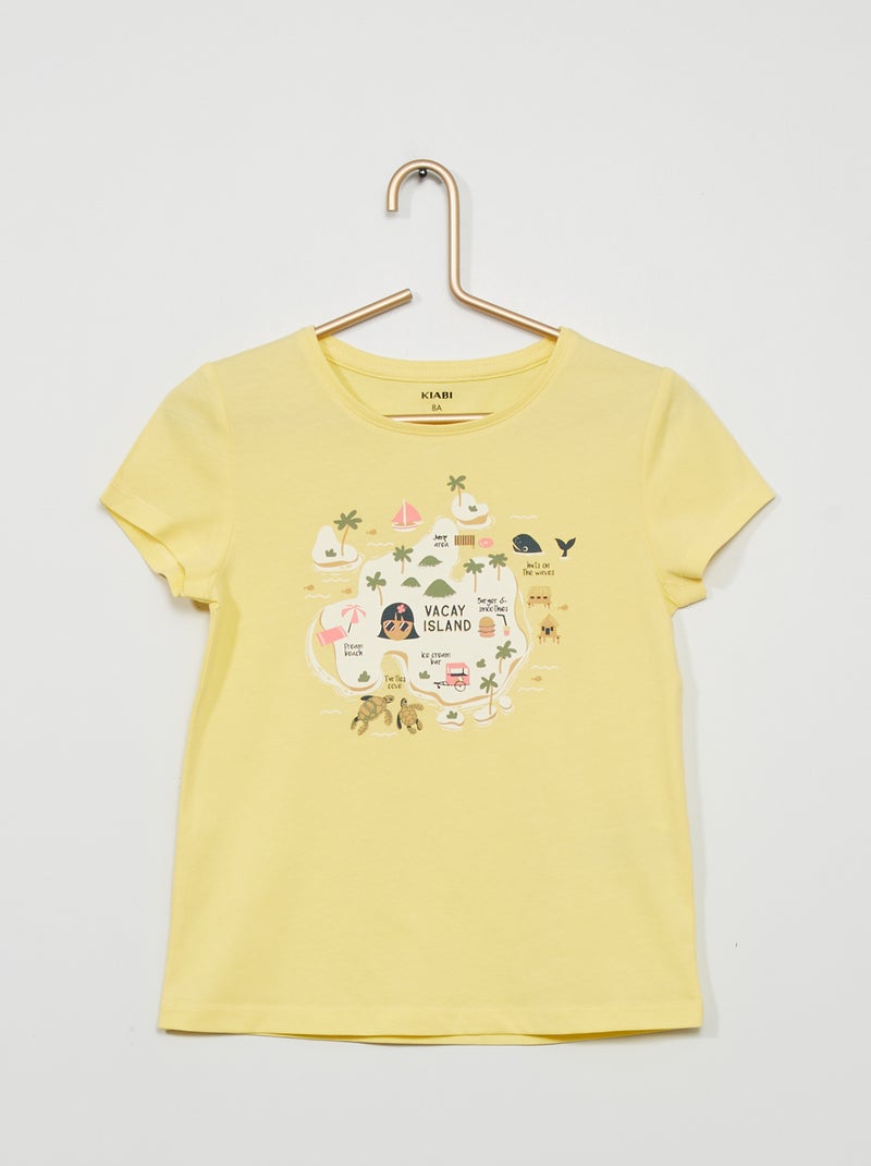 T-shirt met print GEEL - Kiabi