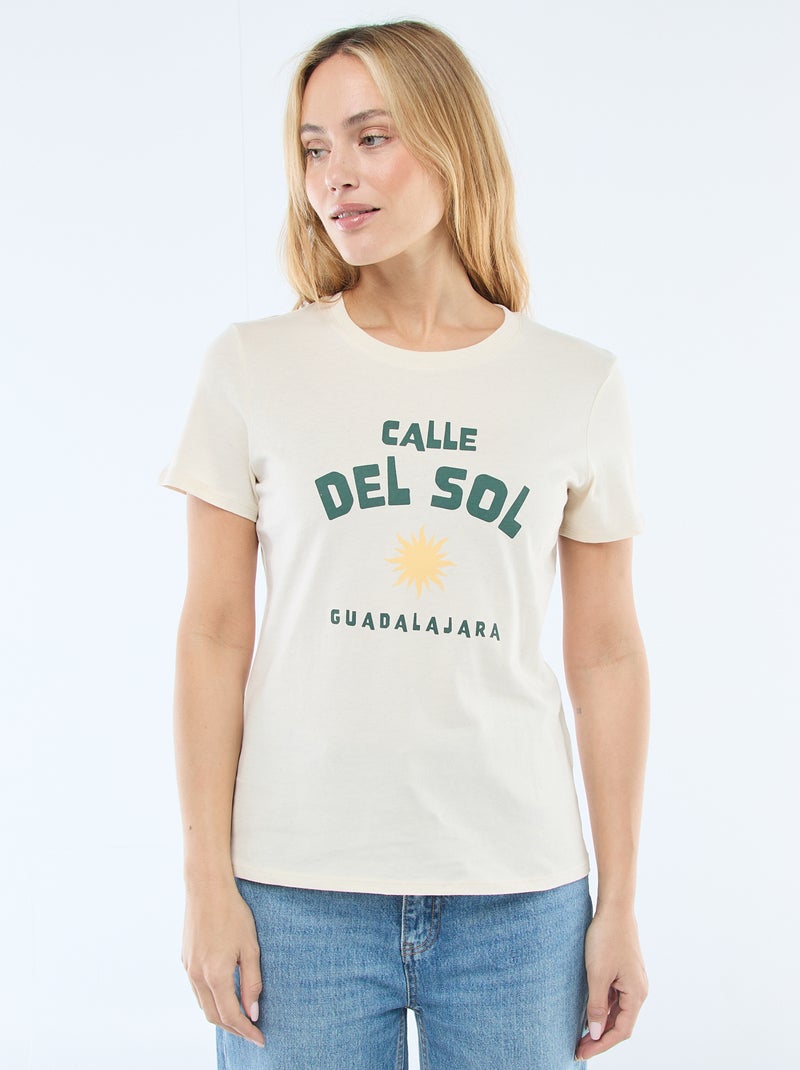 T-shirt met print Groen - Kiabi