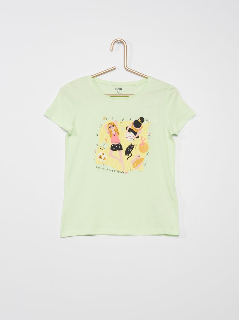 T-shirt met print GROEN - Kiabi
