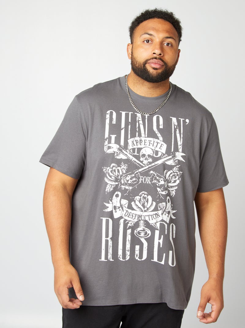 T-shirt met print 'Guns N' Roses' GRIJS - Kiabi