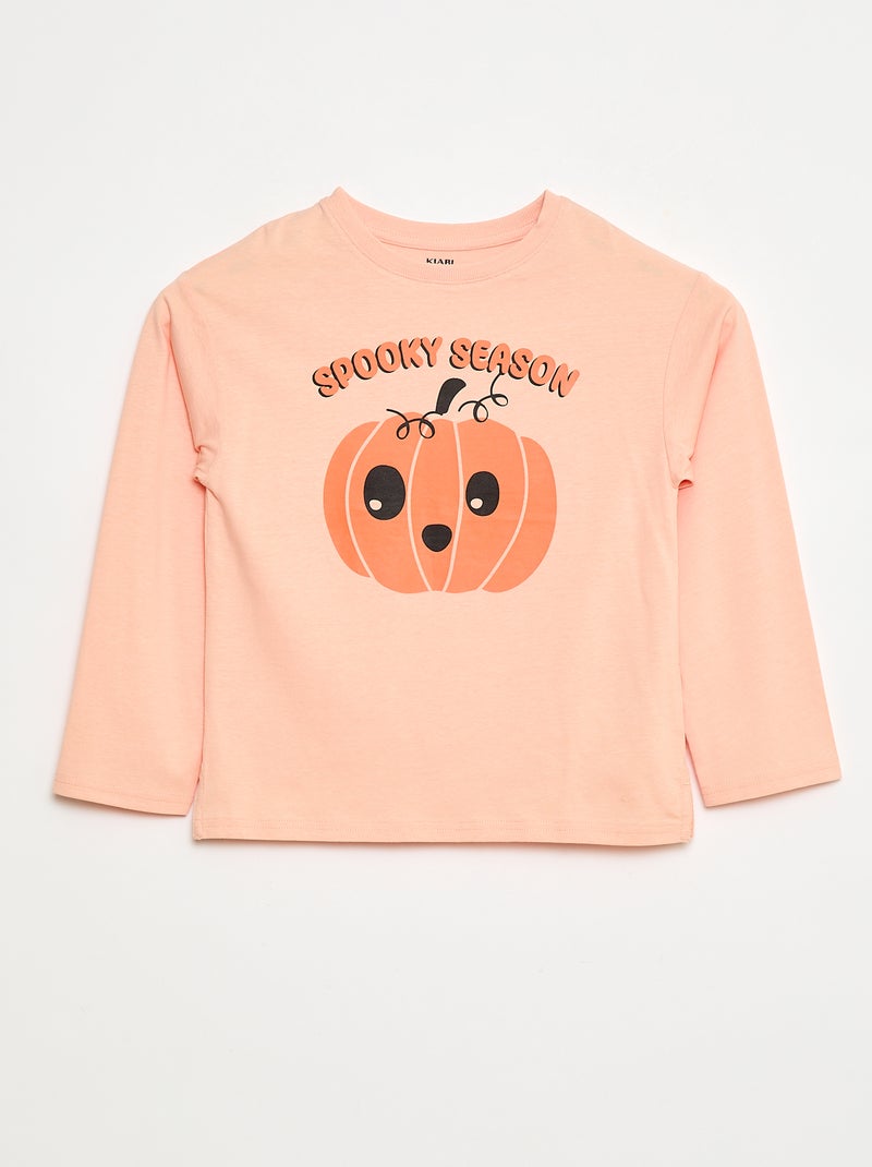 T-shirt met print 'Halloween' Oranje - Kiabi