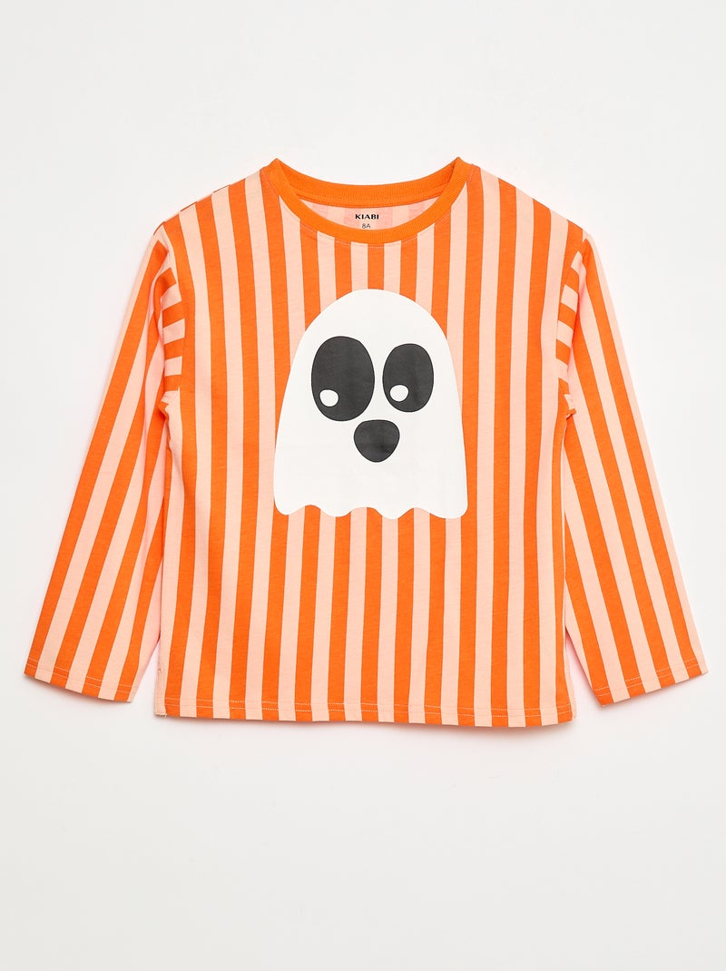 T-shirt met print 'Halloween' Oranje - Kiabi