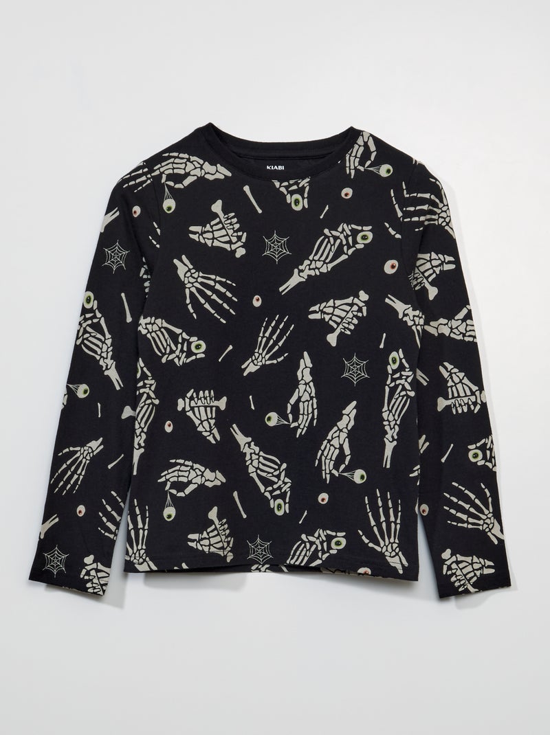 T-shirt met print 'Halloween' ZWART - Kiabi