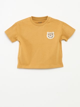 T-shirt met print in reliëf