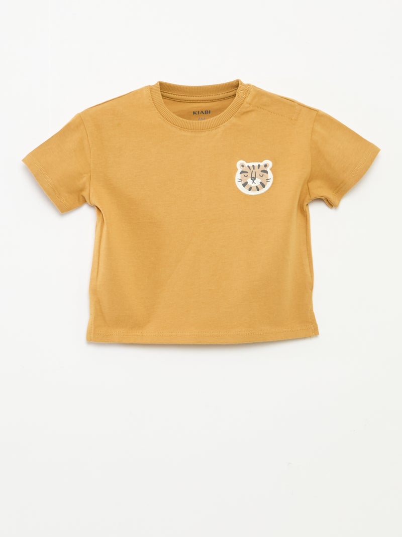 T-shirt met print in reliëf Geel - Kiabi