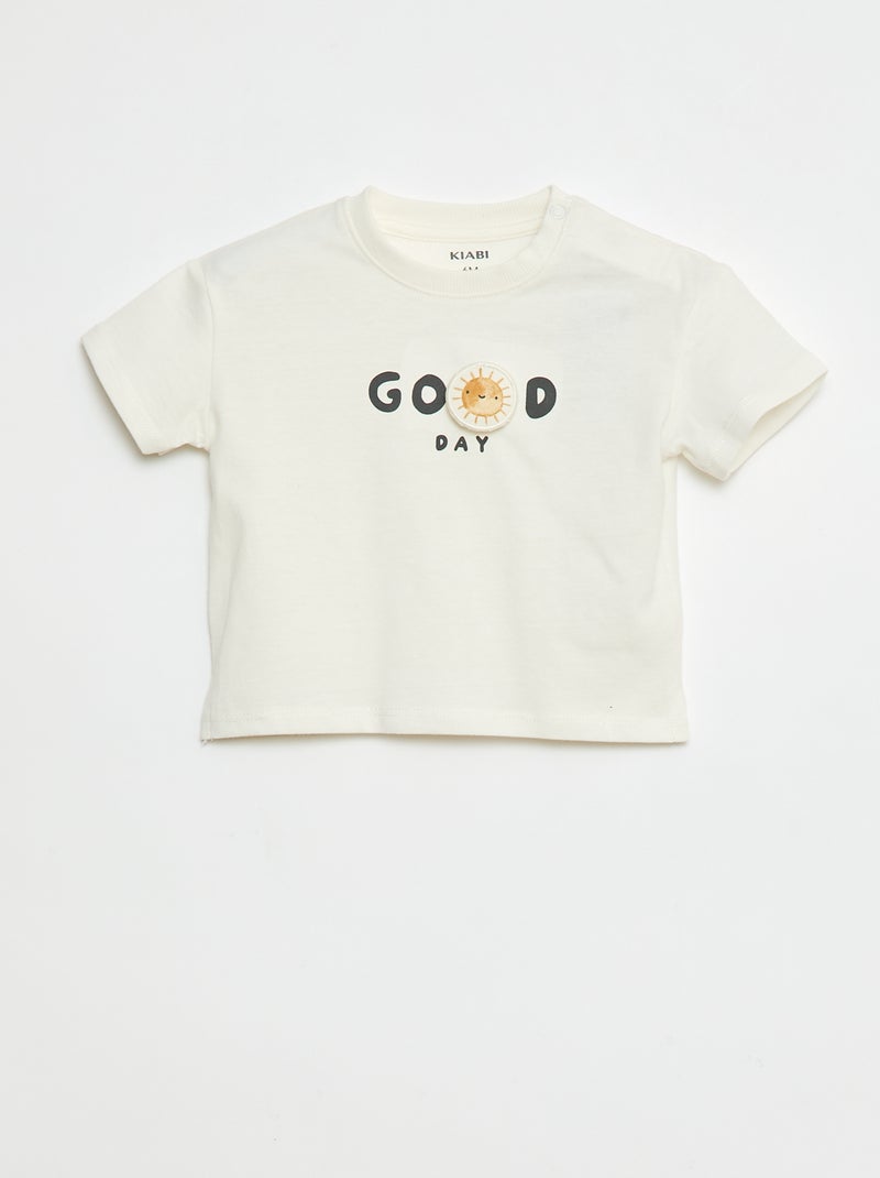 T-shirt met print in reliëf Wit - Kiabi