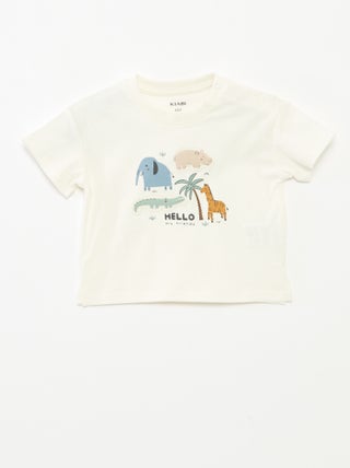 T-shirt met print in reliëf