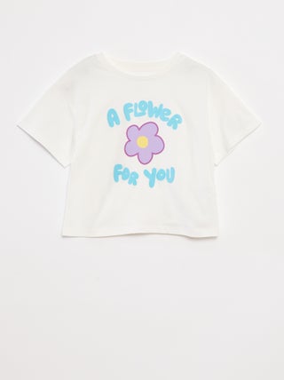 T-shirt met print in reliëf