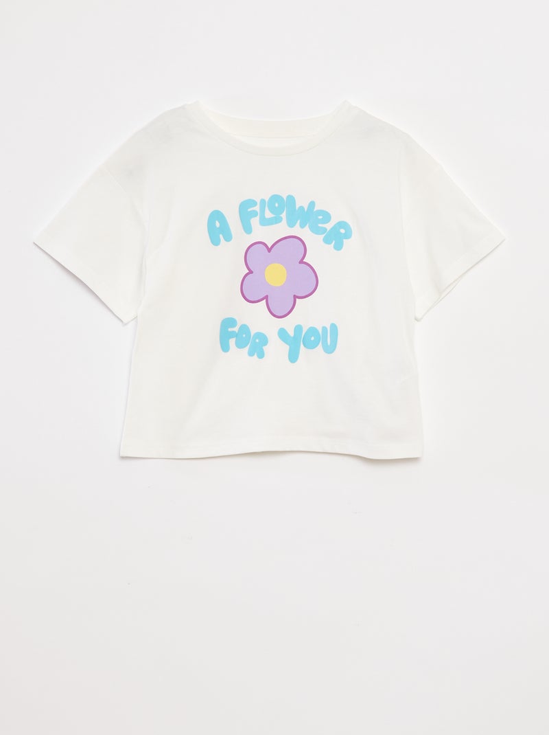 T-shirt met print in reliëf Wit - Kiabi