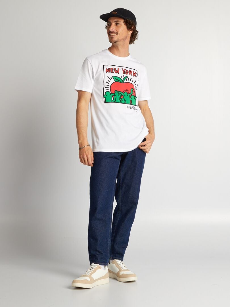 T-shirt met print 'Keith Haring' wit - Kiabi