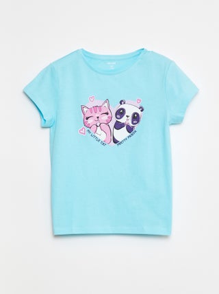 T-shirt met print, korte mouw en ronde hals